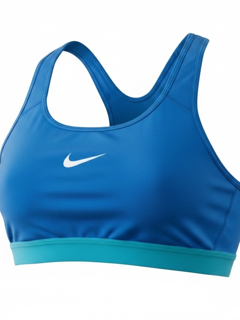 Nike Women's Blue and Teal DRI-Fit Pro Classic Racerback Sports Bra Size L